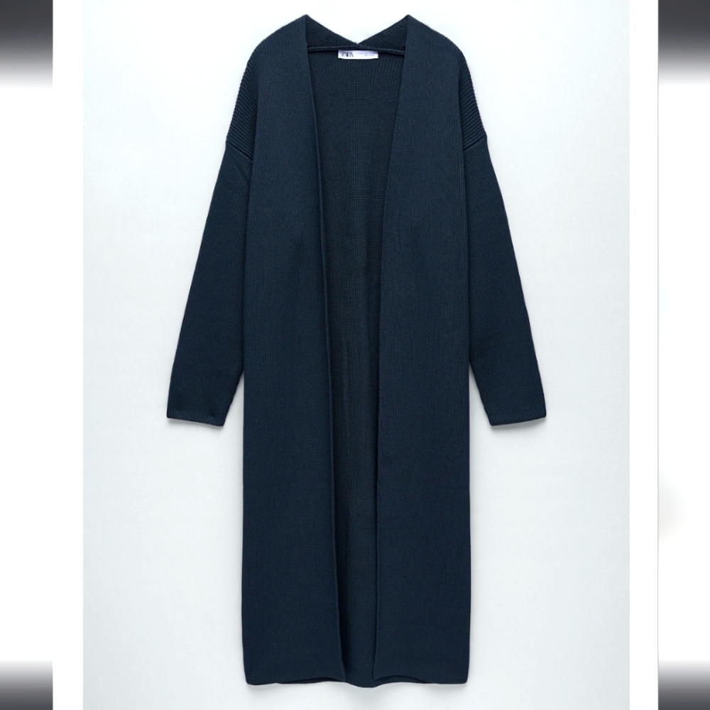 NWT Zara Long Knit Ribbed Cardigan